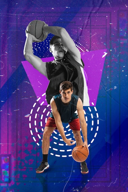 Foto el mejor diseño de collage de baloncesto.