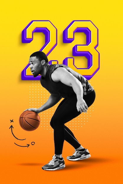 El mejor diseño de collage de baloncesto.