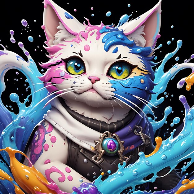 Mejor gato colorido gato IA generativa