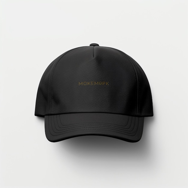 Mejor gorra de pelota negra vista superior imagen de fondo blanco arte generado por Ai