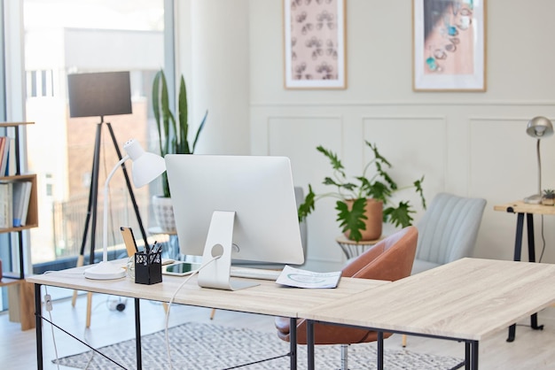 El mejor lugar para trabajar Toma de una oficina vacía en el trabajo