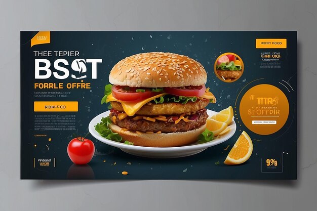 Foto la mejor oferta fsat de comida web estandarte de diseño de banner