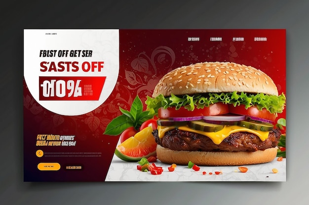 Foto la mejor oferta fsat de comida web estandarte de diseño de banner