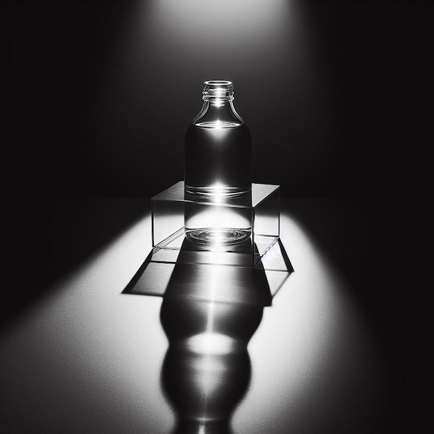 Foto mejore sus soluciones de almacenamiento con una botella de vidrio que adorna una elegante caja de plástico