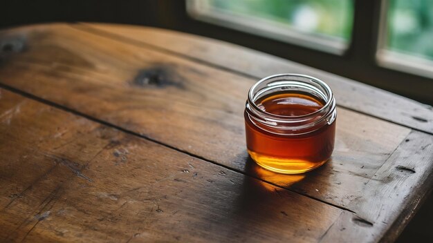 Foto mel na mesa de madeira