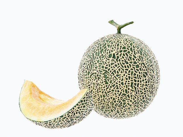 Melão Cantaloupe isolado em renderização 3D de fundo branco