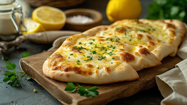 Meletian khachapuri queso limón vista lateral copia Ai generativa