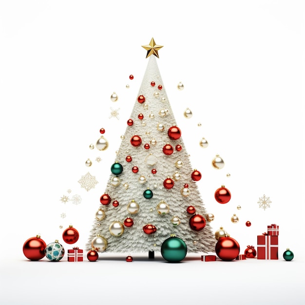 Melhor árvore de Natal e presente Imagem de fundo branco isolado Arte gerada por Ai