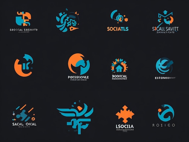 Foto melhor coleção de logotipos logos abstratos geométricos design de ícones