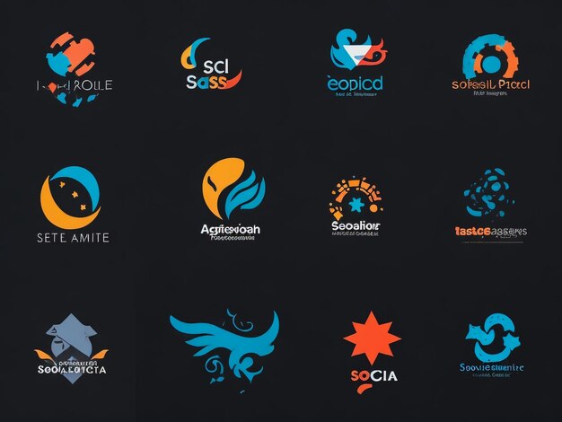 Foto melhor coleção de logotipos logos abstratos geométricos design de ícones