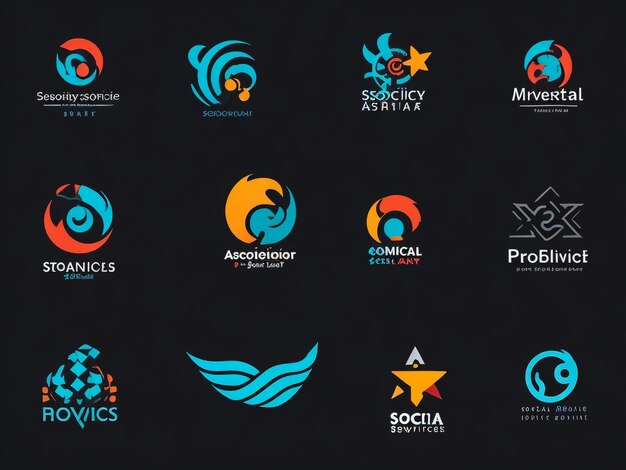 Foto melhor coleção de logotipos logos abstratos geométricos design de ícones