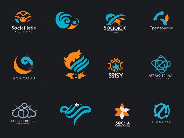 Foto melhor coleção de logotipos logos abstratos geométricos design de ícones
