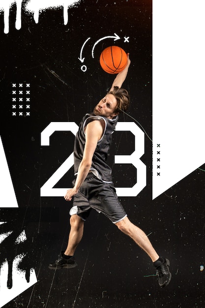 Foto melhor design de colagem de basquete