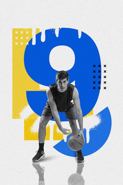 Foto melhor design de colagem de basquete