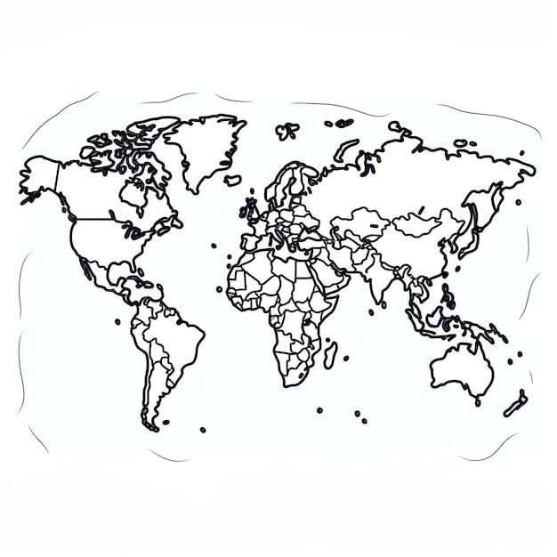 Melhor mapa do mundo doodle para o seu design Desenhado à mão