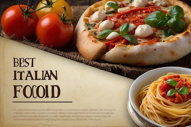 Foto melhor modelo de design de banner de comida italiana na web
