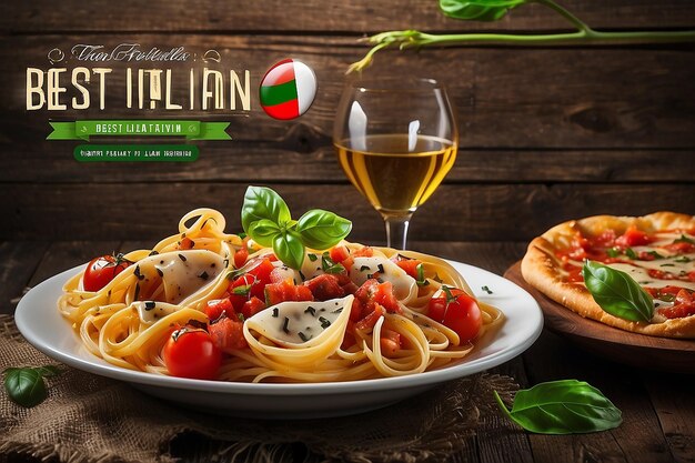 Foto melhor modelo de design de banner de comida italiana na web