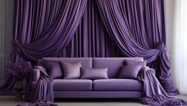 Melhore seu espaço com luxuosas cortinas roxas