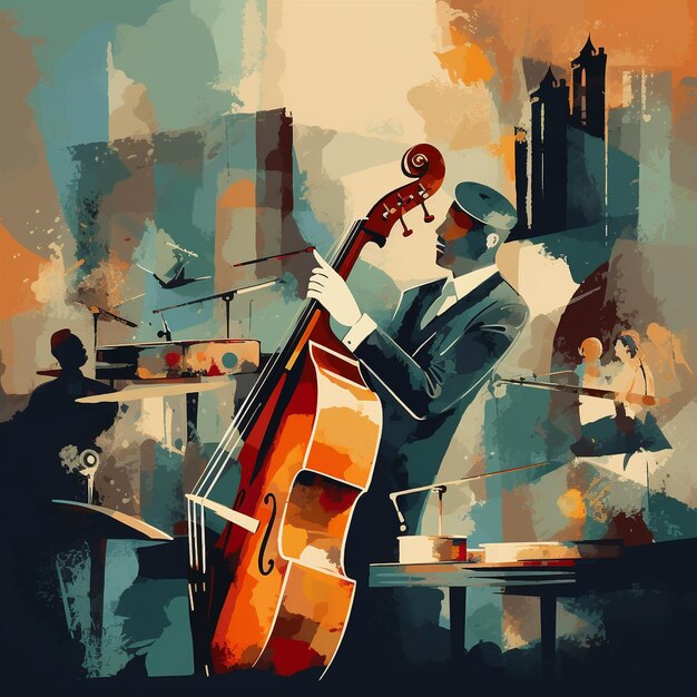 Foto melodias vibrantes vectores musicais coloridos e símbolos musicais para o dia do jazz e o dia mundial da música celeb