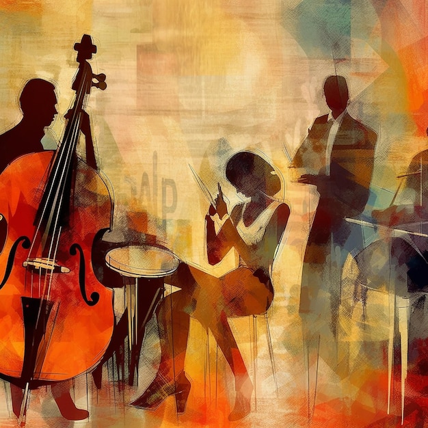 Foto melodias vibrantes vectores musicales coloridos y símbolos musicales para el día del jazz y el día mundial de la música celeb