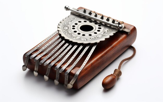 Melodische Mbira-Harmonie auf weißem Hintergrund