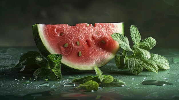 Melón de agua de frutas y menta