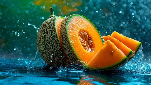 Foto melón en agua