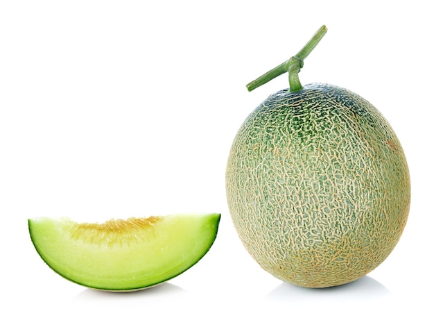 Melón aislado sobre fondo blanco.