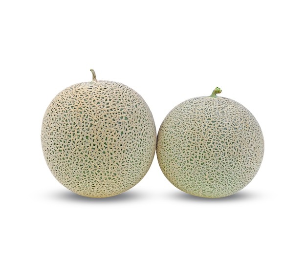 Melón cantalupo aislado en blanco