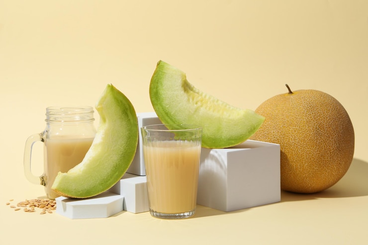 Melón de concepto de fruta de verano jugoso y sabroso
