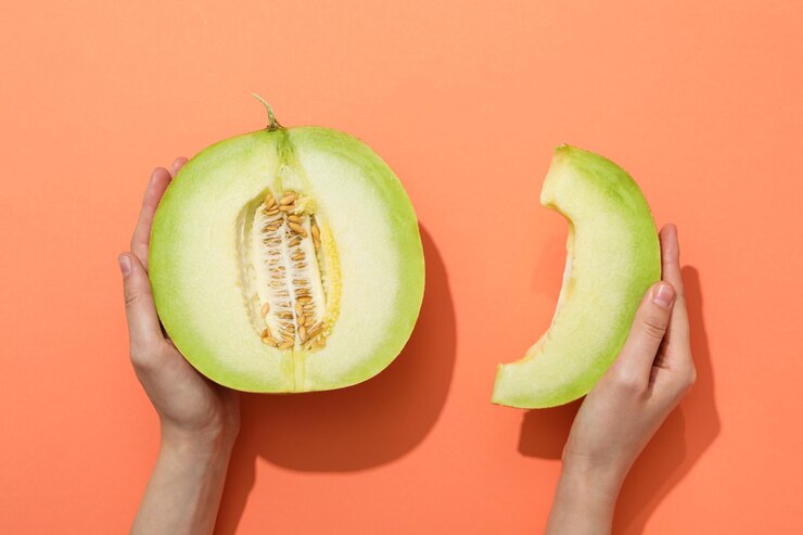 Melón de concepto de fruta de verano jugoso y sabroso