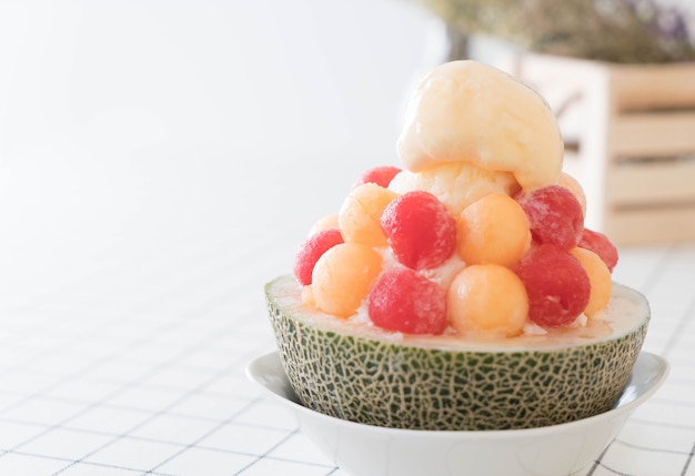 Melón de hielo Bingsu