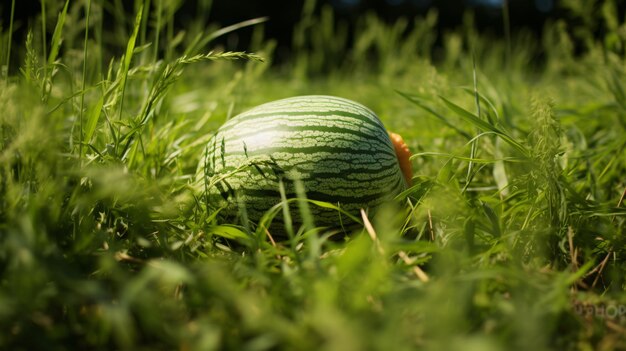 El melón en la hierba