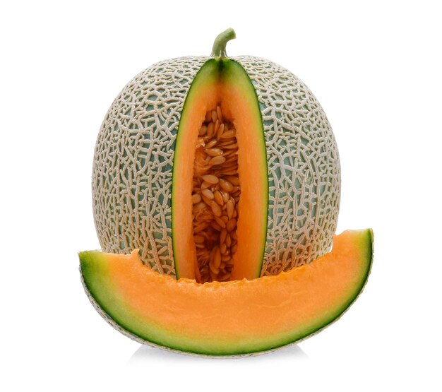 Melón sobre un fondo blanco