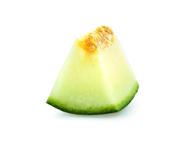 Melón verde sobre fondo blanco.