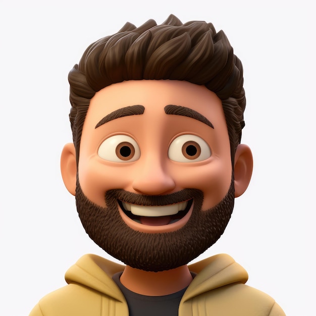 memoji emoji homem sorridente bonito em fundo branco