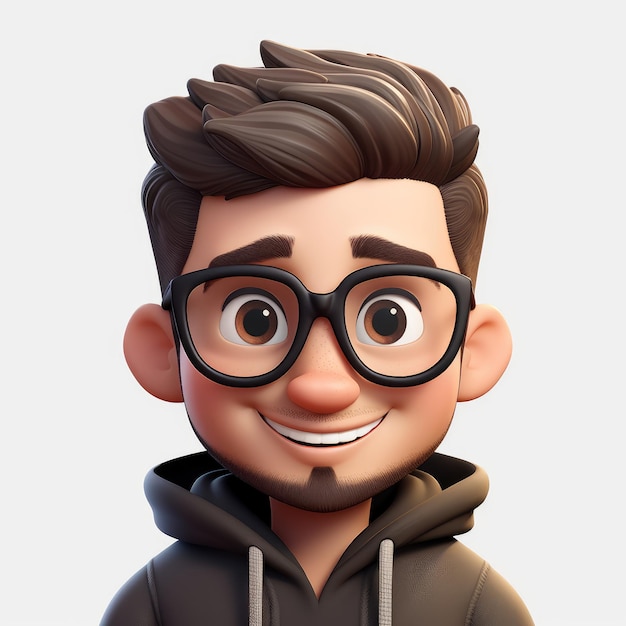 Foto memoji emoji homem sorridente bonito em fundo branco