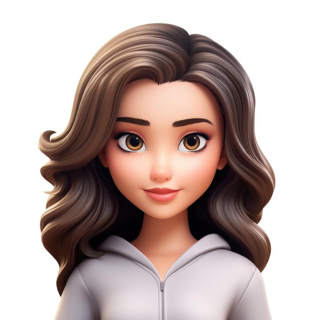 Memoji schöne Mädchenfrau auf weißem Hintergrund Emoji