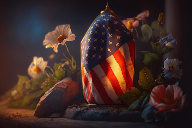 Memorial Day em homenagem a todos os que serviram Feriado nacional americano com a bandeira nacional dos EUA Lembre-se e honre o Patriótico