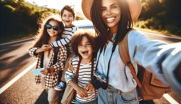 Foto memorias familiares viajes por carretera aventuras crean lazos duraderos y recuerdos inolvidables con imágenes