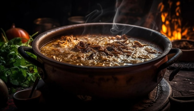 Menestra de verduras casera saludable gourmet y rústica generada por IA