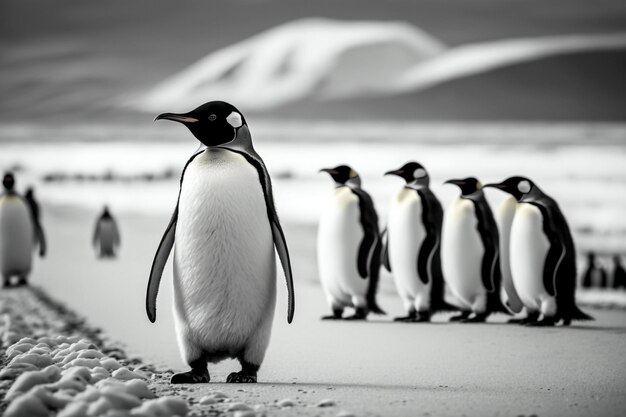 Menge arktischer Pinguine Generative KI