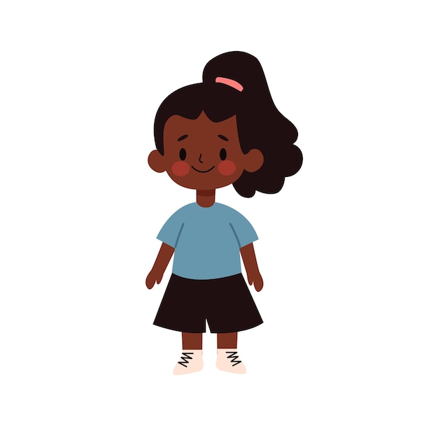 Menina bonita desenho animado ilustração vetorial design gráfico