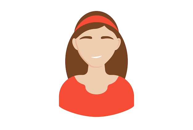 Menina com aro avatar ícone personagem web símbolo pessoa sinal de aplicativo