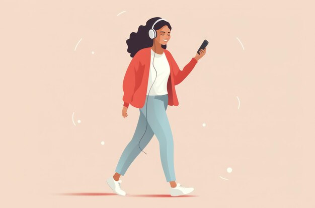 Menina com ilustração de smartphone