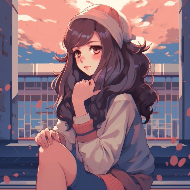 Menina de anime Lofi