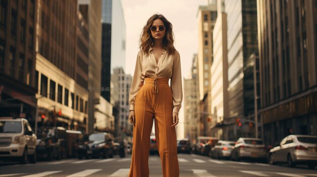 Menina elegante na rua