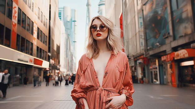 Menina elegante na rua