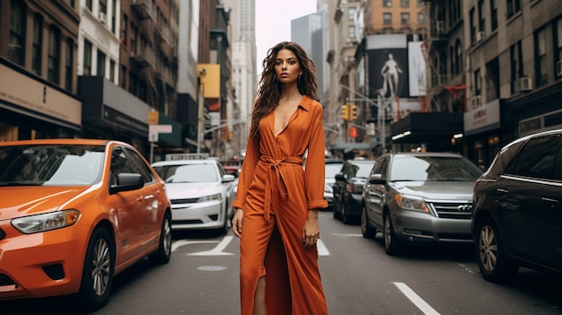 Menina elegante na rua