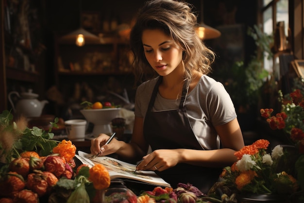 Menina Faz Comida na Cozinha